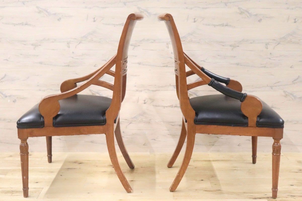 GMGN162B○イタリア製 クラシック モダン ダイニングチェア 椅子 2脚