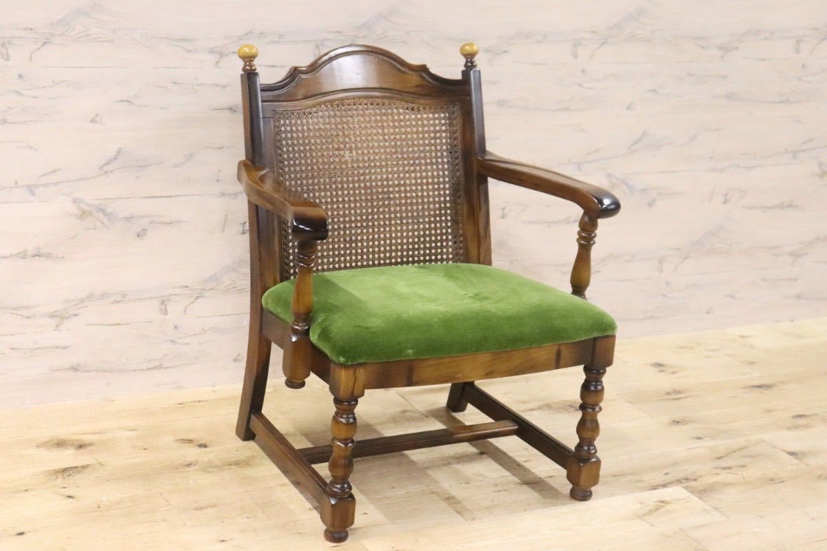 GMGN356D○karimoku / カリモク オールドカリモク コロニアル ラウンジチェア 椅子 シングルソファ ファブリック ベロア ブナ材