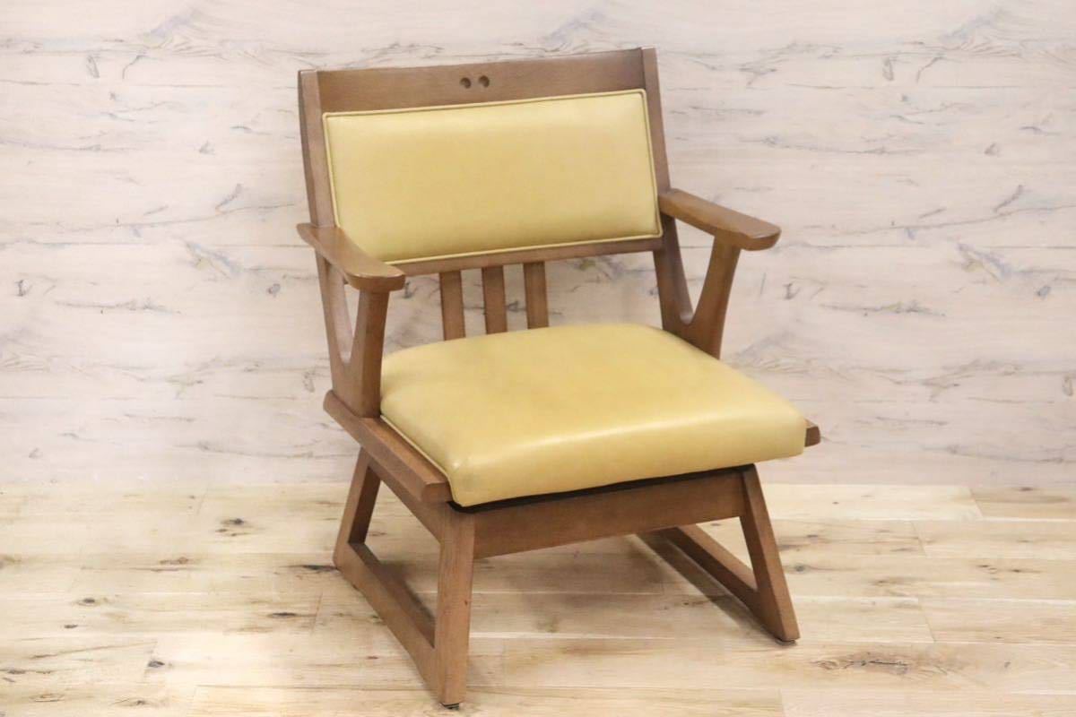 GMGK110A○maruni / マルニ 回転アームチェア 椅子 ダイニングチェア 食卓椅子 リビング 合皮 ナチュラル 和モダン