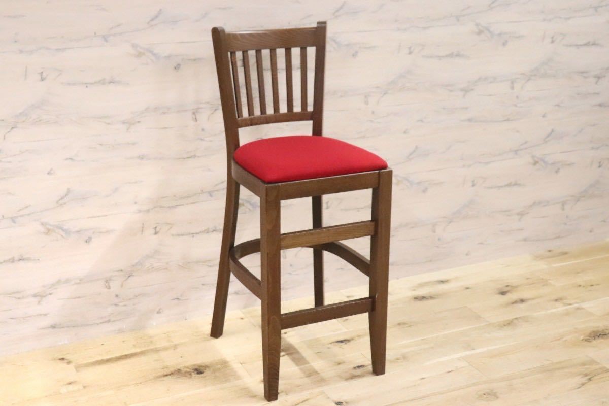 GMGH254A○相合家具製作所 カウンターチェア ハイチェア ウィンザーチェア 椅子 木製フレーム ファブリック チェコ製 レトロ
