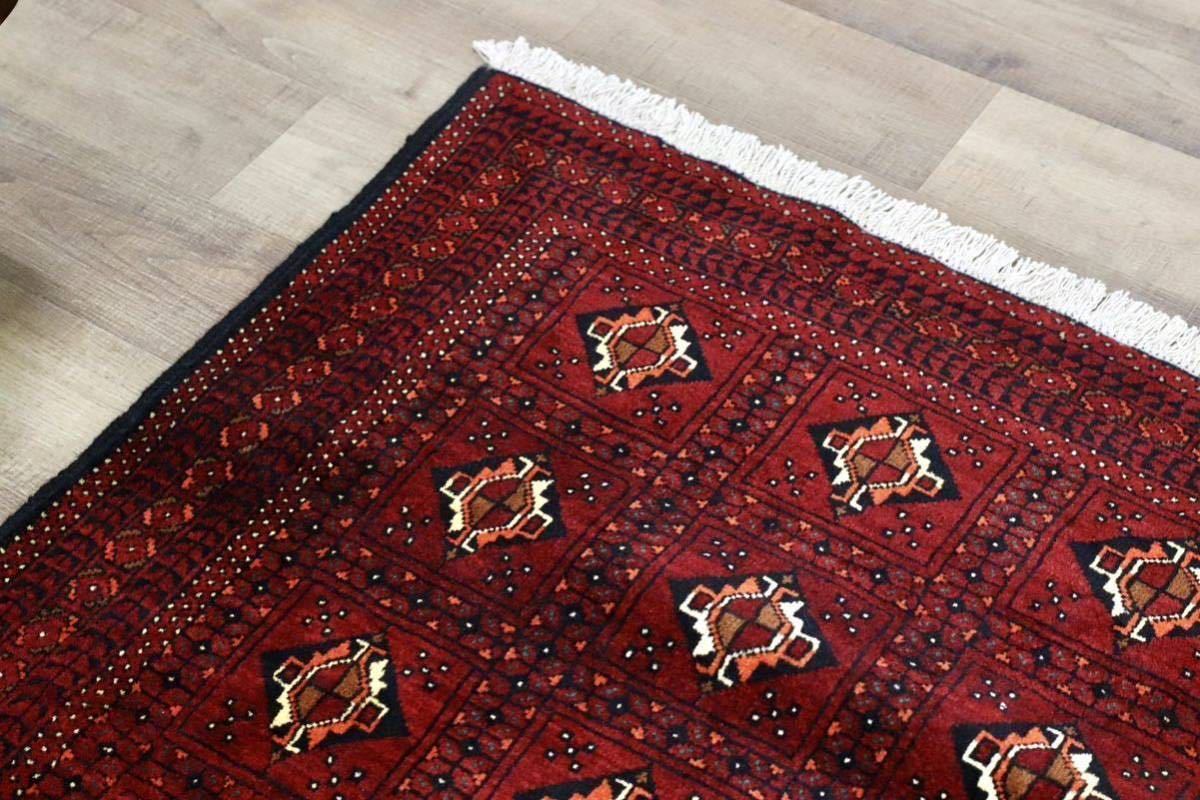 GMGO34○PERSIAN CARPET / ペルシャカーペット ペルシャ絨毯 手織り パネルデザイン トライバルラグ 70年代 ヴィンテージ デッドストック