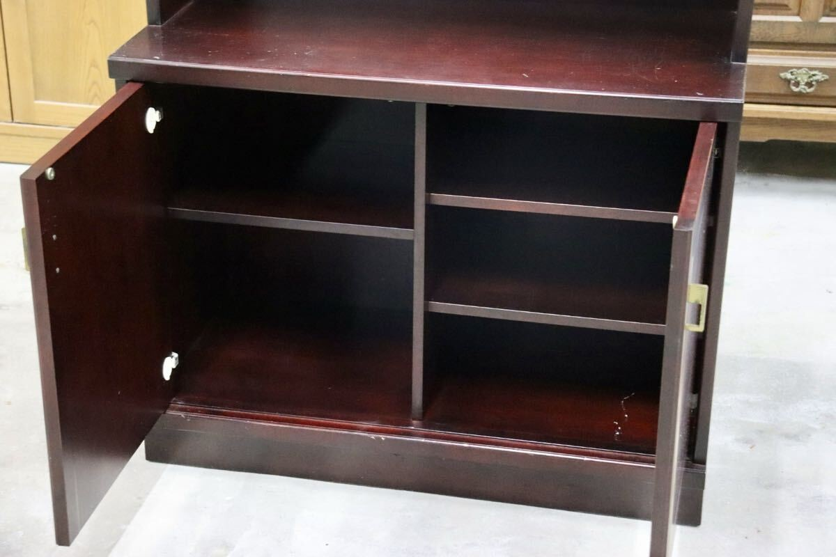 GMIK811A○モリシゲ / MORISHIGE キャビネット 飾り棚 本棚 リビング収納 オリーブ印 昭和レトロ 高級家具 ヴィンテージ