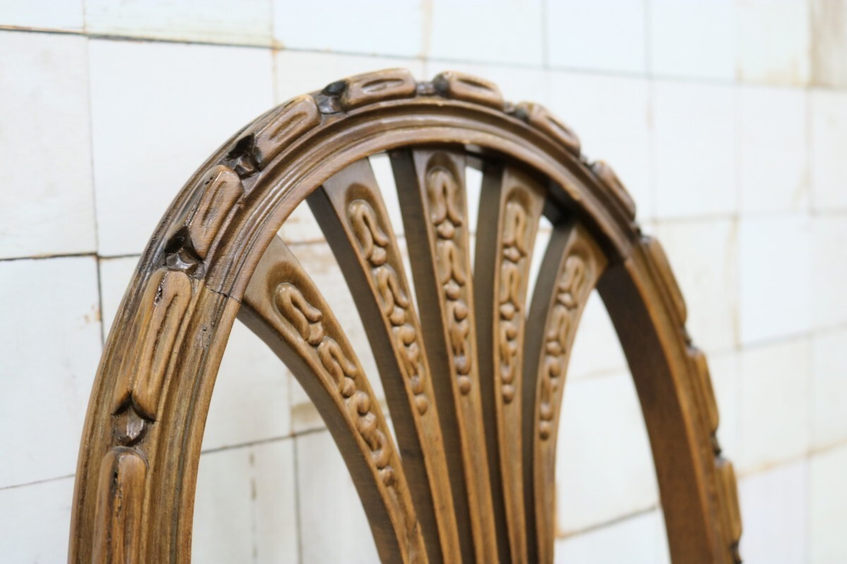 GMIK504B○イタリア アンティーク サイドチェアドレッサーチェア 椅子 鋲打ち ヴィンテージ 希少