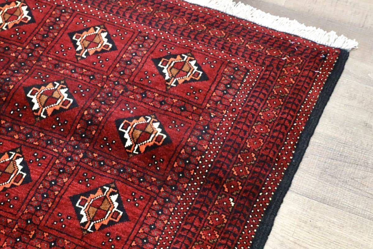 GMGO34○PERSIAN CARPET / ペルシャカーペット ペルシャ絨毯 手織り パネルデザイン トライバルラグ 70年代 ヴィンテージ  デッドストック