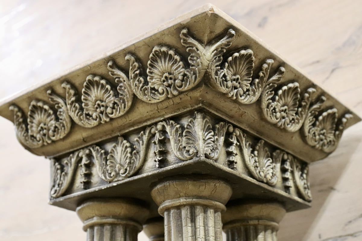 GMFK214B○西洋 ヨーロピアン クラシック オブジェ 玄関飾 置物 装飾柱 アンティーク 樹脂製 ローマ風