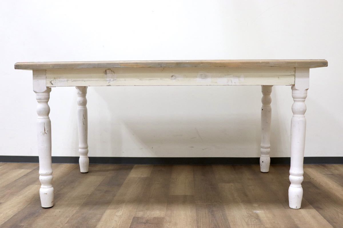 GMFN4○Colors Furniture カラフルサマーシャビーテーブル ダイニングテーブル 什器 飾り台 アンティーク調 定価約5.2万 展示品