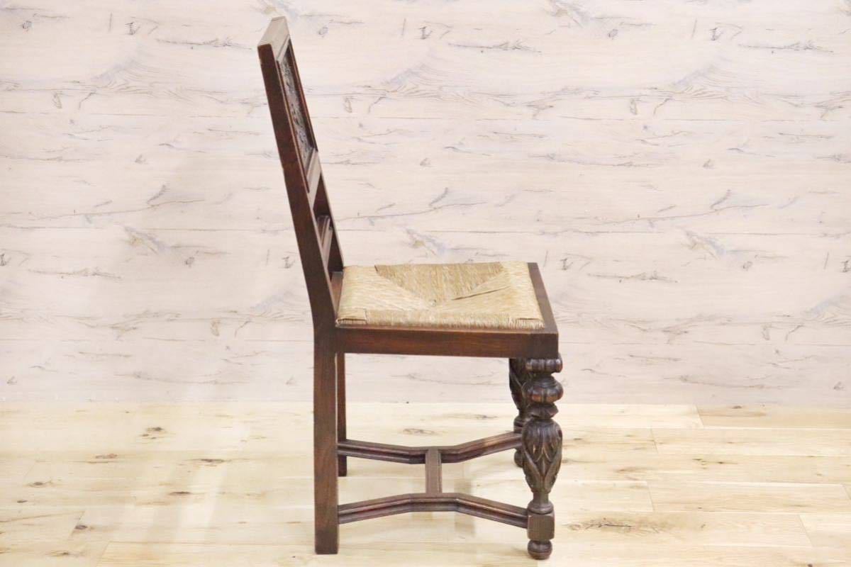 GMGN372D○英国 西洋 アンティーク ダイニングチェア 椅子 ヴィンテージ 彫刻 木製 レトロ クラシック オールド