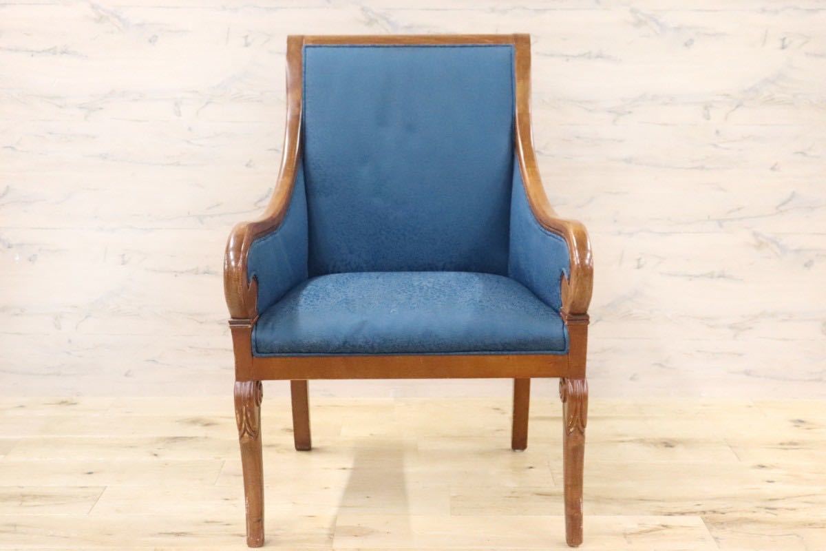 英国アンティーク木製タブチェア/ラウンジソファ/肘掛け椅子/イス(80-350)