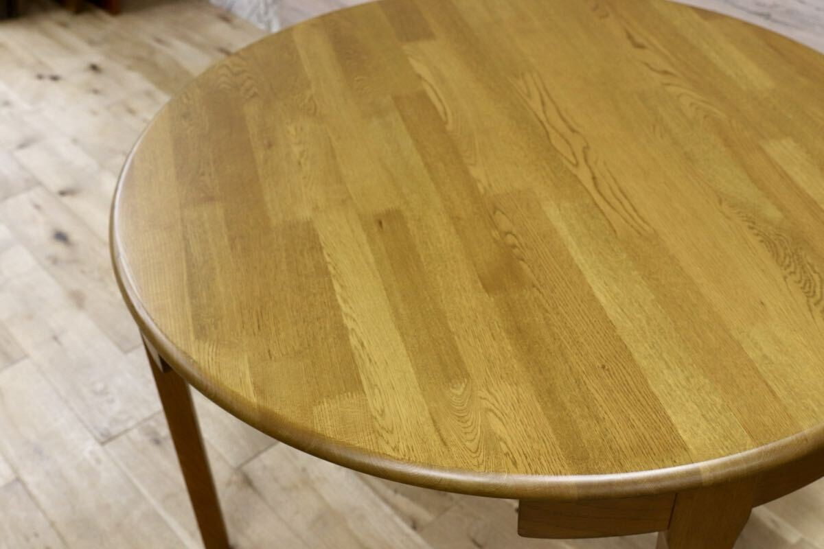 GMIH243○イバタインテリア / ibata interior ラウンドテーブル ダイニングテーブル 食卓テーブル オーク材 飛騨家具 レトロ 和モダン