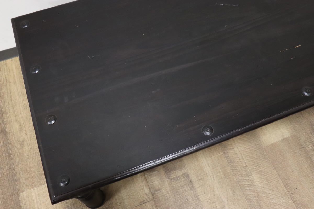 GMGN283○メキシコ製 パイン古材 センターテーブル ローテーブル リビングテーブル 店舗什器 ディスプレイ棚 アンティーク調 輸入家具