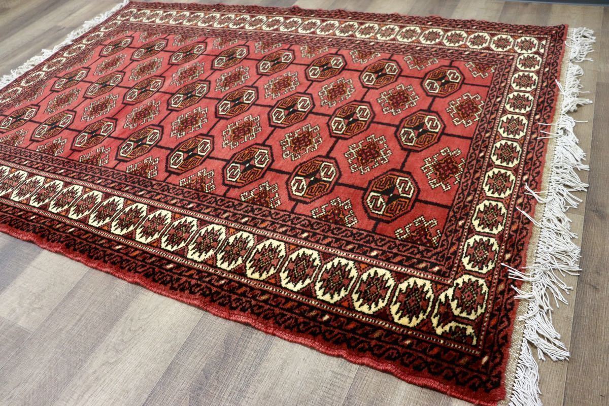 GMGO32○PELSIAN CARPETペルシャ絨毯 バルーチ地方 手織り カーペット ラグ トルクメン絨毯 トライバルラグ 未使用 デッドストック  一点物