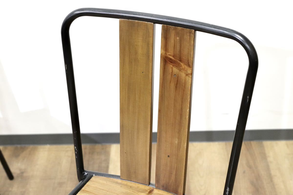 GMGN303B○MANHATTAN CHAIR / マンハッタンチェア 椅子 ダイニングチェア 2脚セット インダストリアル ウッド スチール 定価3.6万