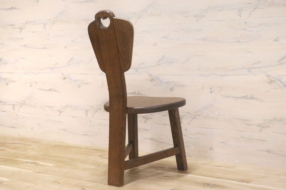 GMGT30○オランダ製 スモールチェア キッズチェア 椅子 飾り椅子 木製椅子 ダッチカントリー ハート オーク材 無垢