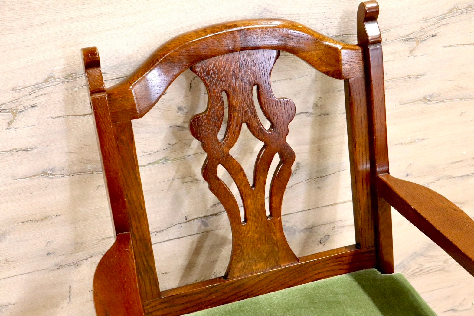 GMHS366B○三越ブルージュ Brugge ダイニングチェア 食卓椅子 アームチェア ヨーロピアン クラシック 英国カントリー モケットグリーン