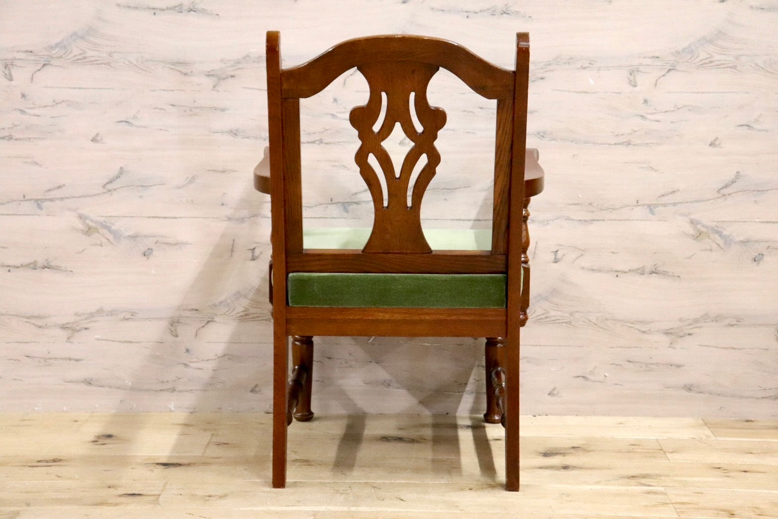 GMHS366B○三越ブルージュ Brugge ダイニングチェア 食卓椅子 アームチェア ヨーロピアン クラシック 英国カントリー モケットグリーン