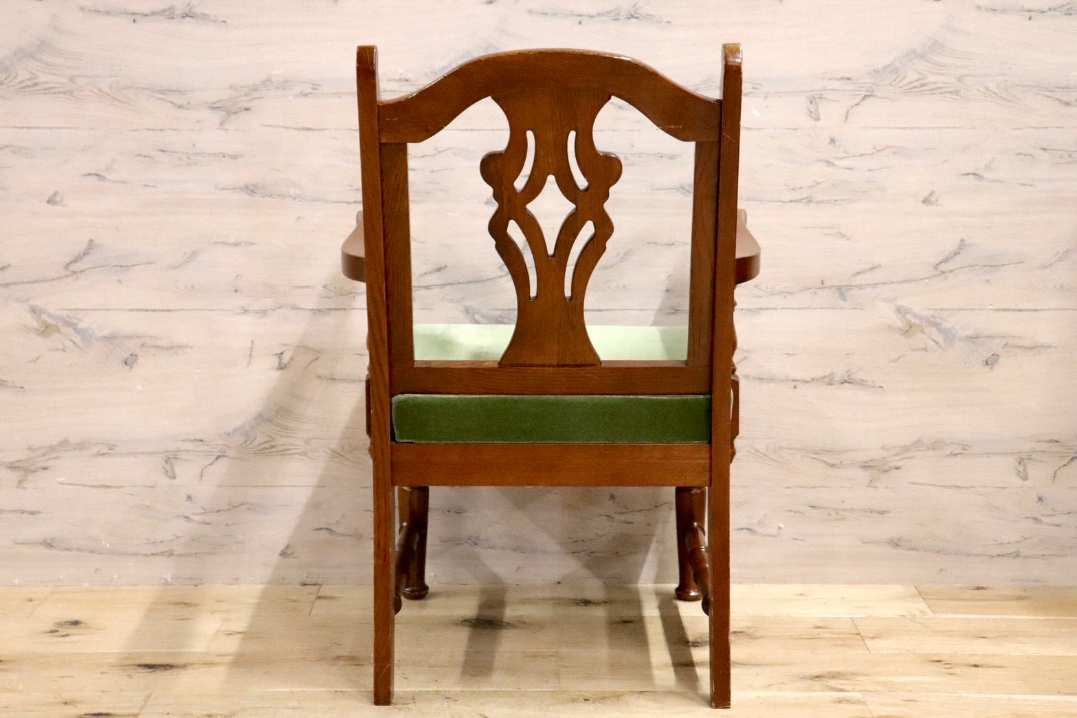 GMHS366C○三越ブルージュ Brugge ダイニングチェア 食卓椅子 アームチェア ヨーロピアン クラシック 英国カントリー モケットグリーン