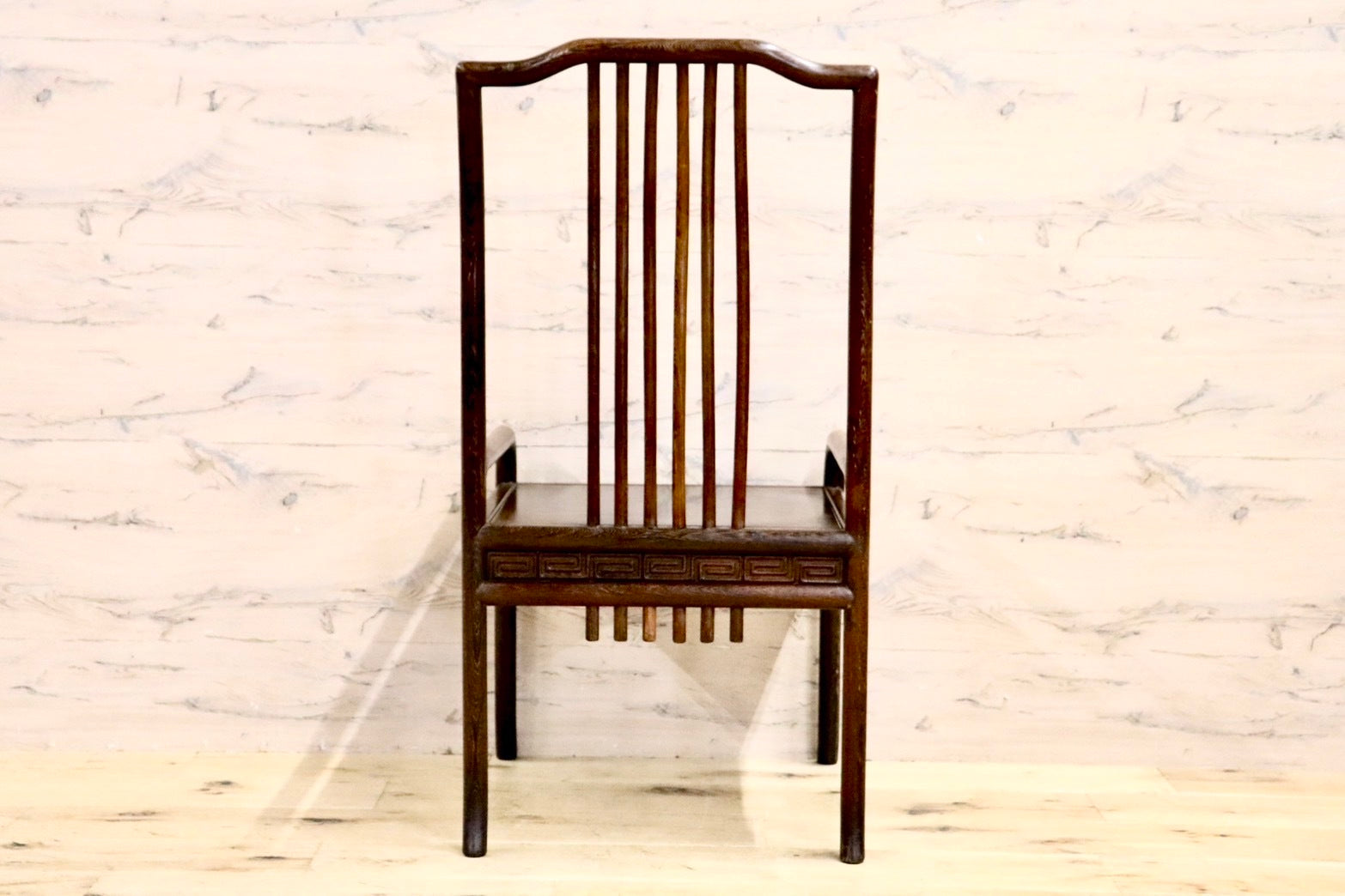 GMHS378H○唐木家具 鉄刀木 ダイニングチェア 食卓椅子 セミアームチェア アジアン ヴィンテージ オリエンタル 中国美術 椅子 木製家具