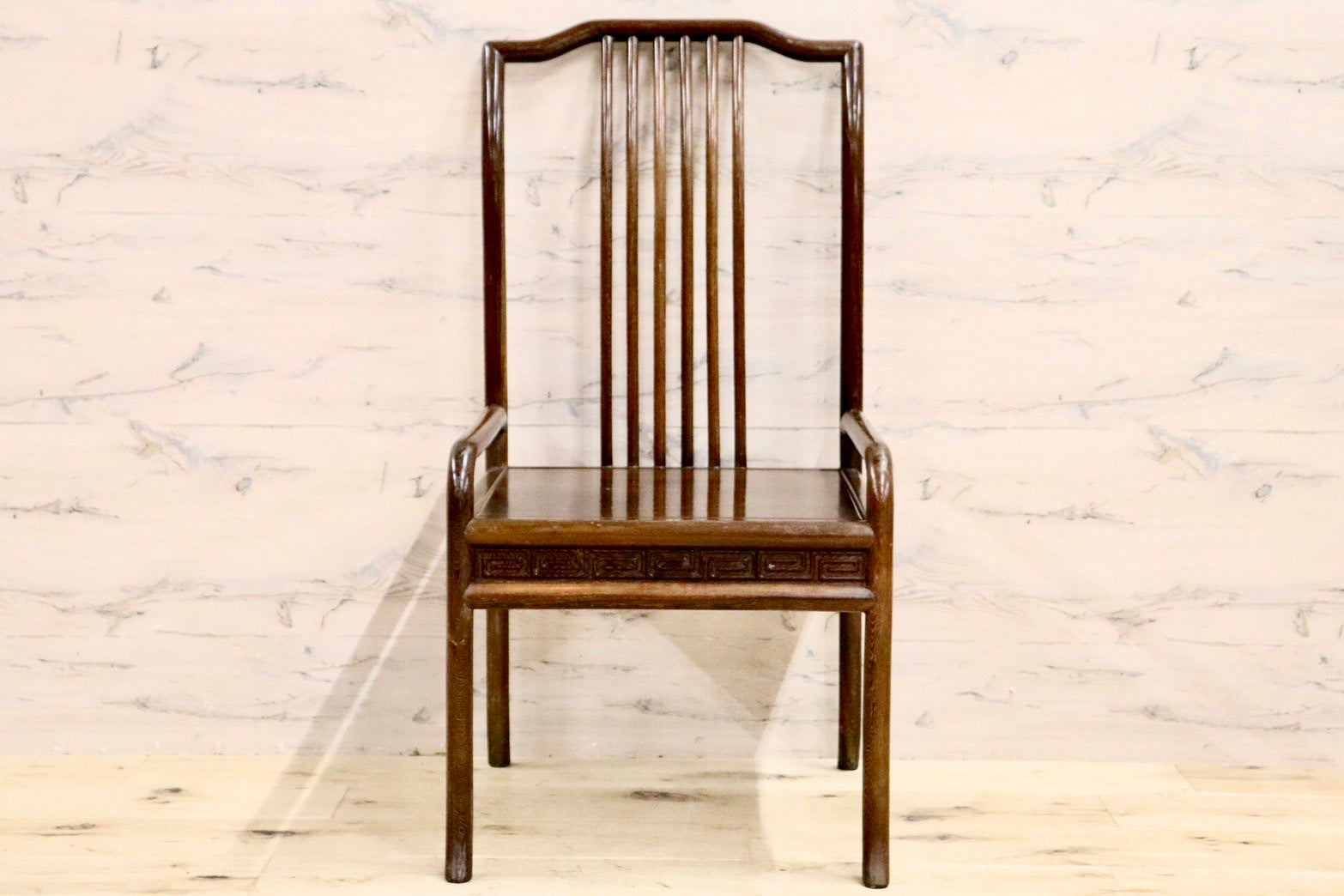 GMHS378J○唐木家具 鉄刀木 ダイニングチェア 食卓椅子 セミアームチェア アジアン ヴィンテージ オリエンタル 中国美術 椅子 木製家具