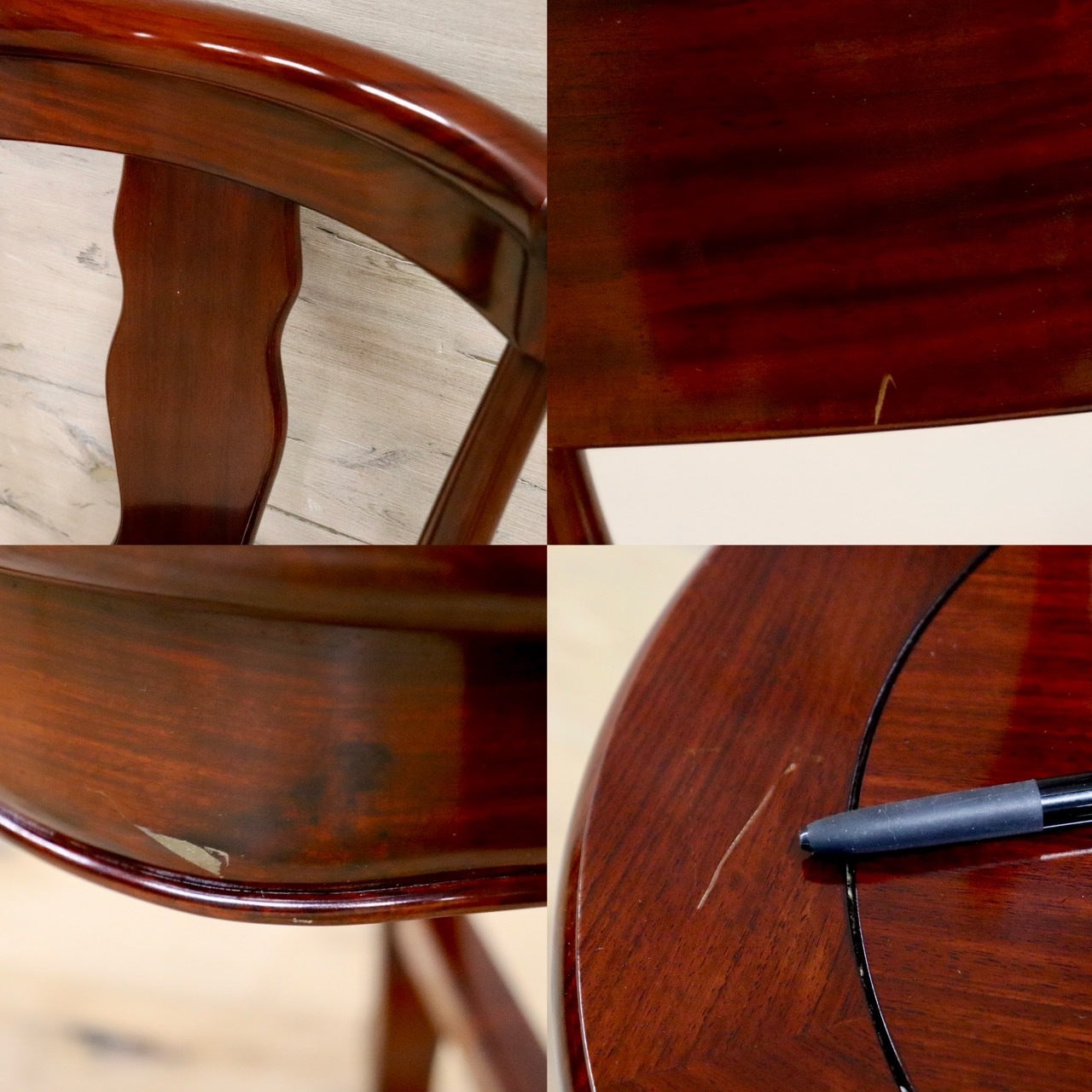 GMHN281B○唐木家具 ダイニングチェア 食卓椅子 花梨材 無垢 中国美術 高級家具 アジアン 展示品