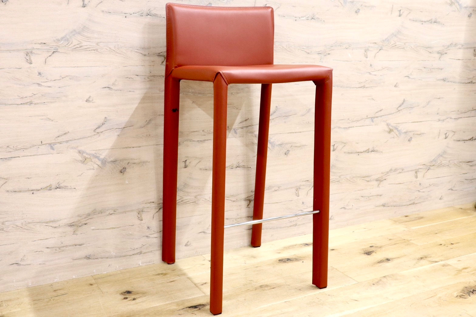 GMHN282C○アダル カウンターチェア ハイチェア バーチェア ハイスツール バースツール リサイクルレザー モダン シンプル 展示品