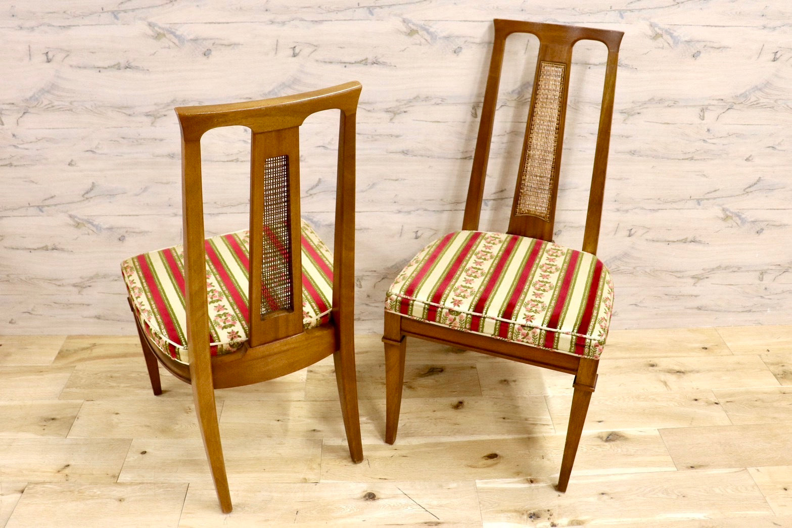 GMHK700A○DREXEL HERITAGE / ドレクセルヘイジ ダイニングチェア 椅子 デスクチェア 2脚セット マホガニー ファブリック アンティーク