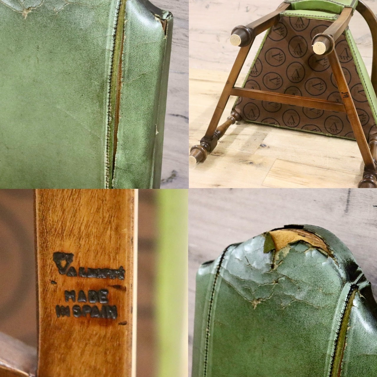 GMHO122D○VARO.S.A. VALENTI / バロッサバレンティ カクトワールチェア スペイン最高峰 ドールチェア 椅子 本革 定価21万 ヴィンテージ