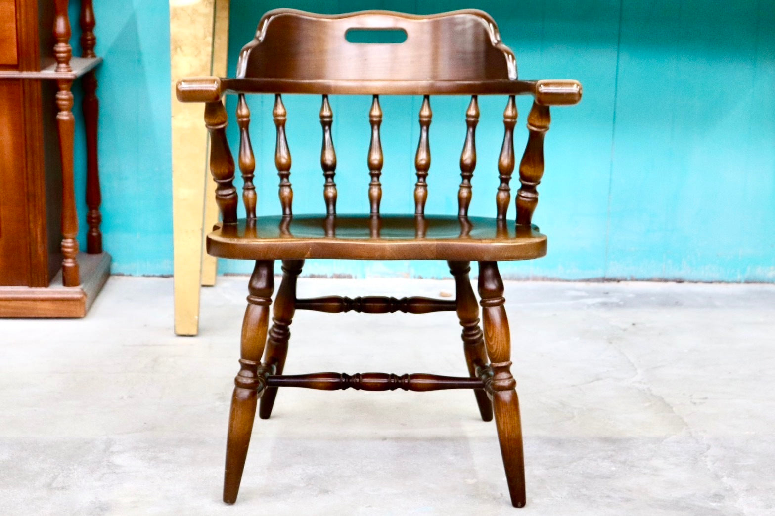 GMHS591○飛騨産業 / HIDA キツツキ ウィンザーチェア ダイニングチェア 椅子 カントリー レトロ 無垢 国産家具
