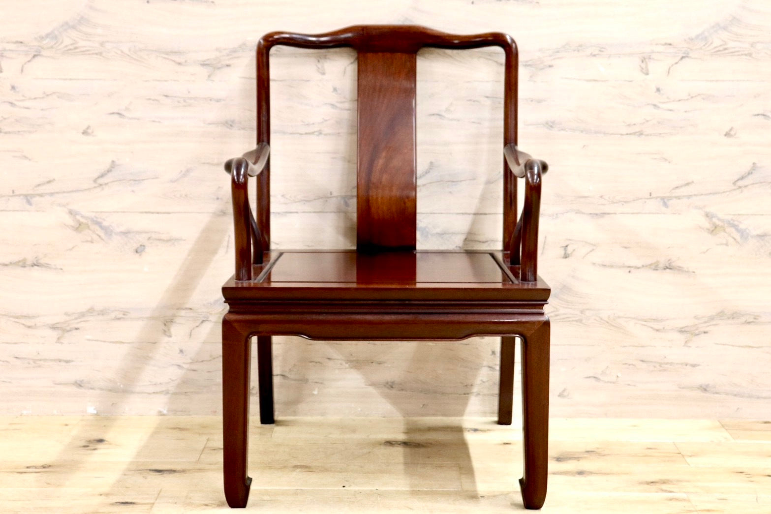 GMIK23D○唐木家具 ダイニングチェア 食卓椅子 アームチェア 花梨材 無垢 中国美術 高級家具 アジアン ヴィンテージ