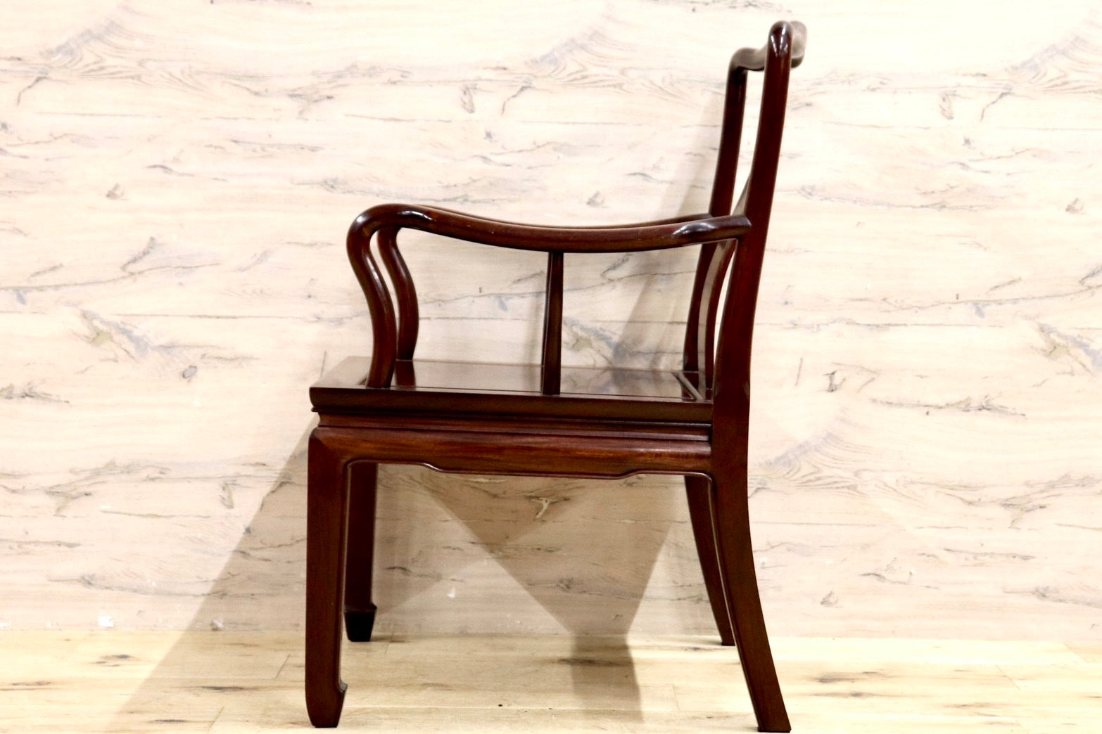 GMIK23D○唐木家具 ダイニングチェア 食卓椅子 アームチェア 花梨材 無垢 中国美術 高級家具 アジアン ヴィンテージ