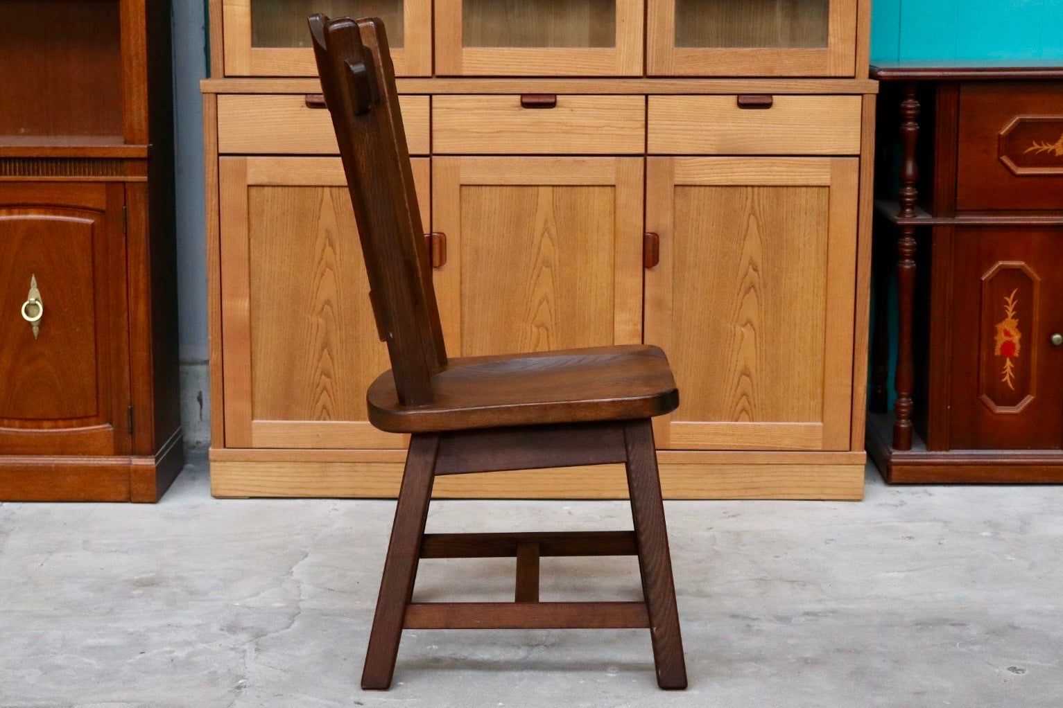 GMHS565D○オランダ製 ダッチカントリー ダイニングチェア 椅子 無垢 オーク材 民芸家具 堅牢 輸入家具 ヴィンテージ