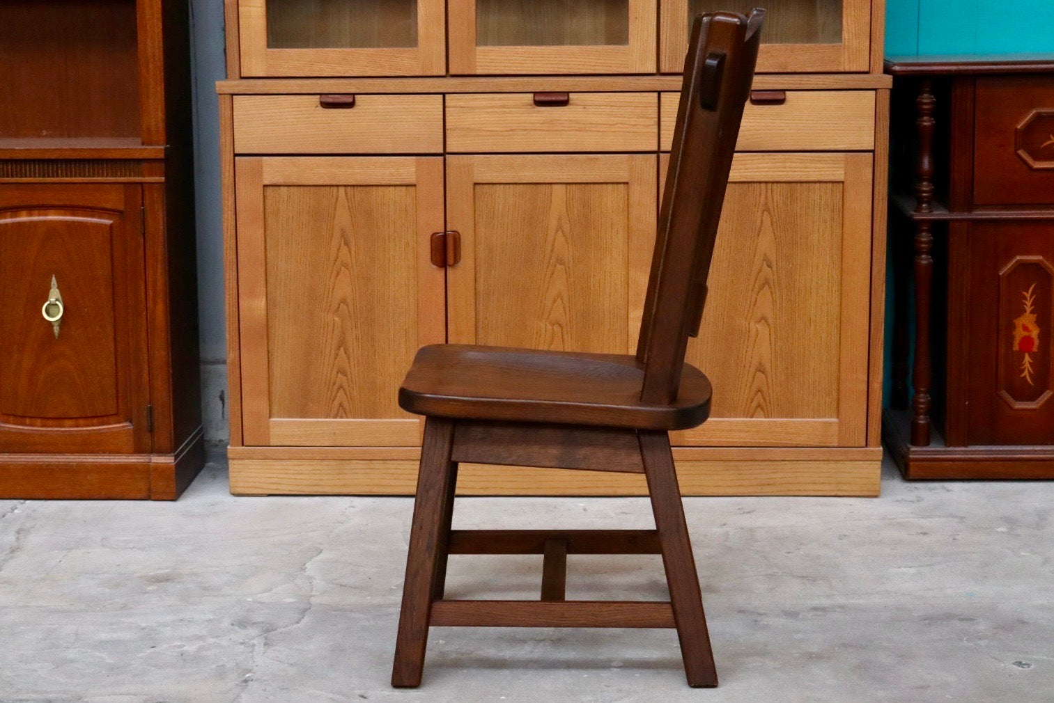 GMHS565D○オランダ製 ダッチカントリー ダイニングチェア 椅子 無垢 オーク材 民芸家具 堅牢 輸入家具 ヴィンテージ