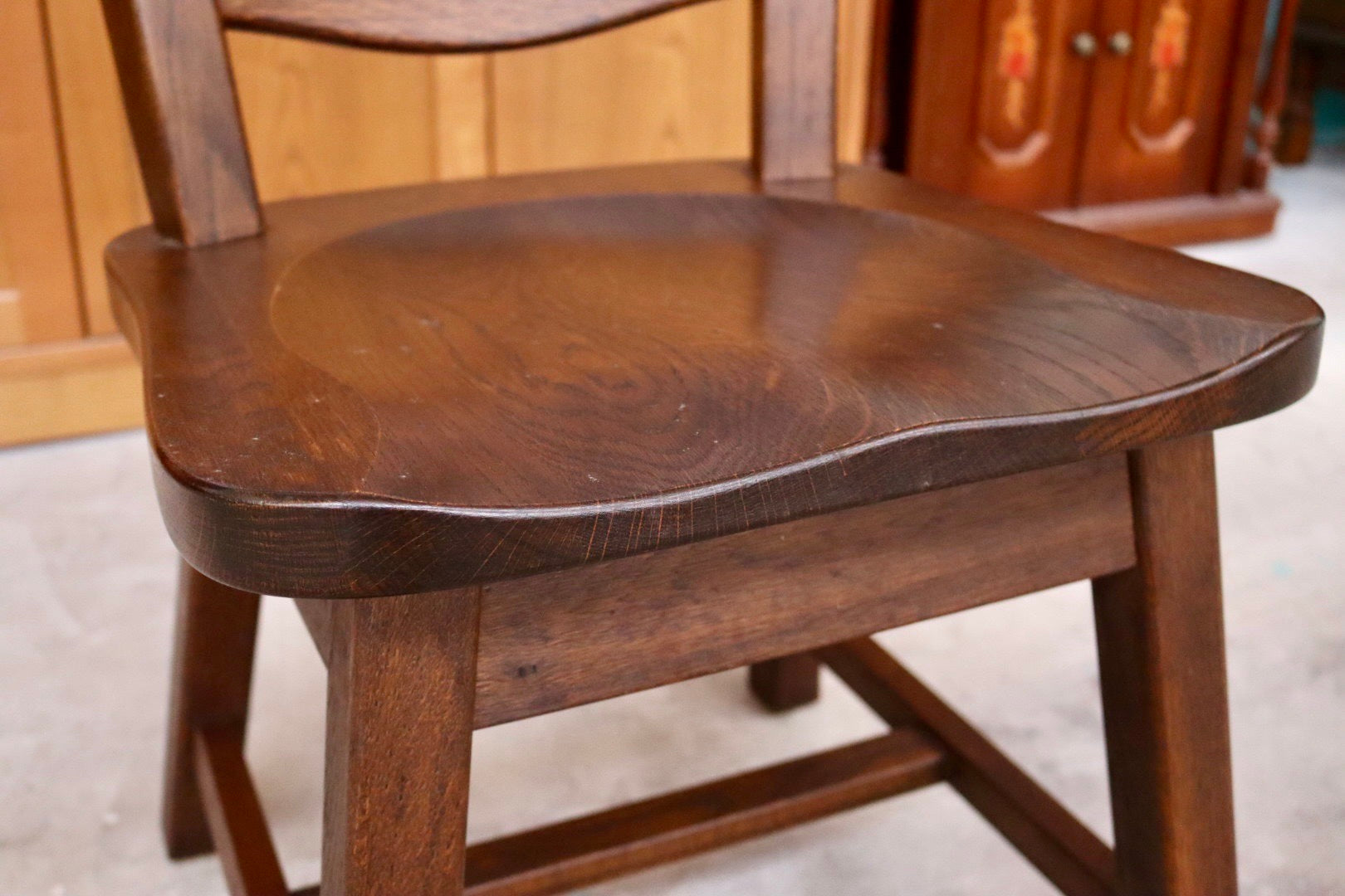 GMHS565D○オランダ製 ダッチカントリー ダイニングチェア 椅子 無垢 オーク材 民芸家具 堅牢 輸入家具 ヴィンテージ