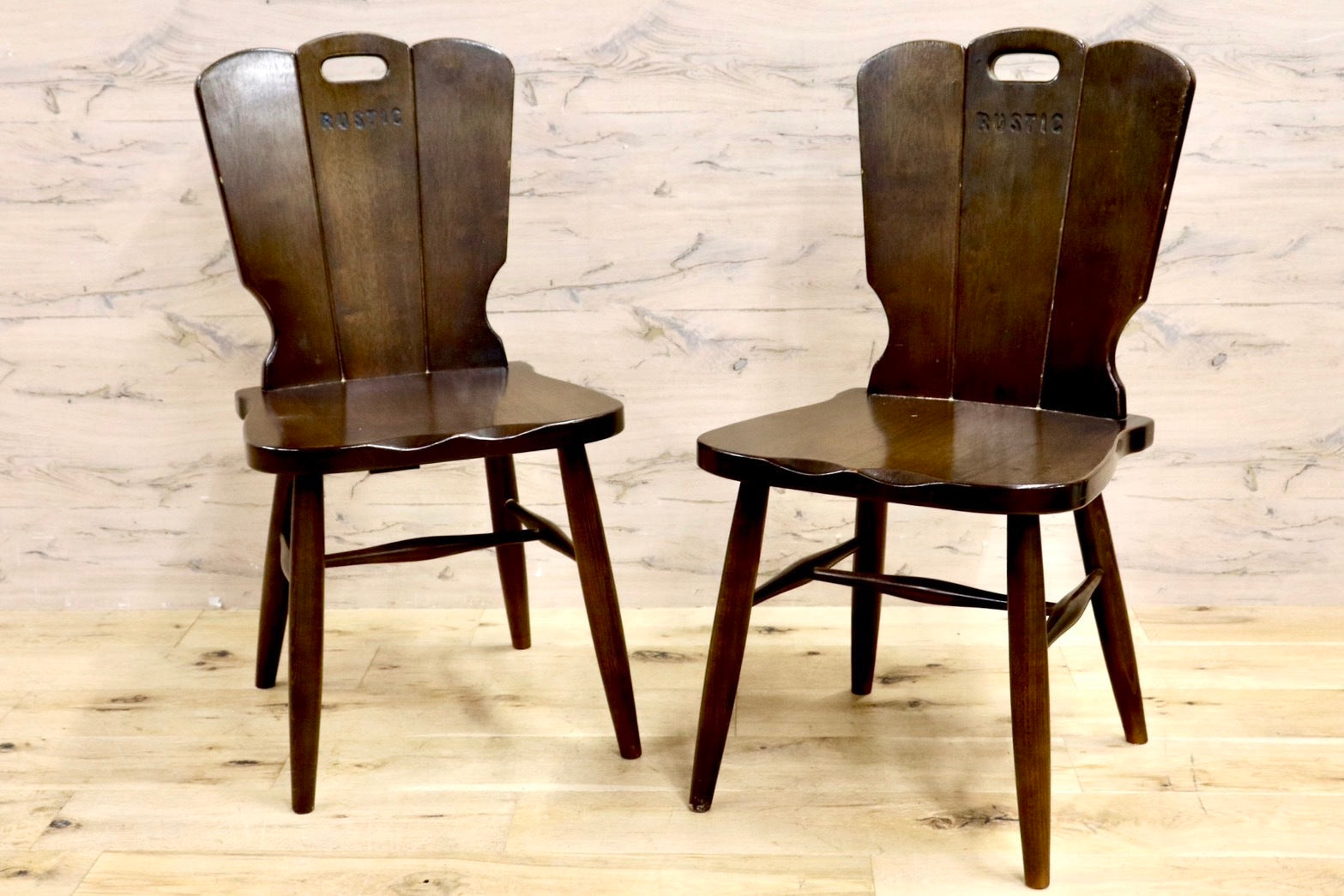 GMIH49A○karimoku / カリモク RUSTIC ルスティック 椅子 チェア 2脚セット ダイニングチェア ヴィンテージ 国産家具
