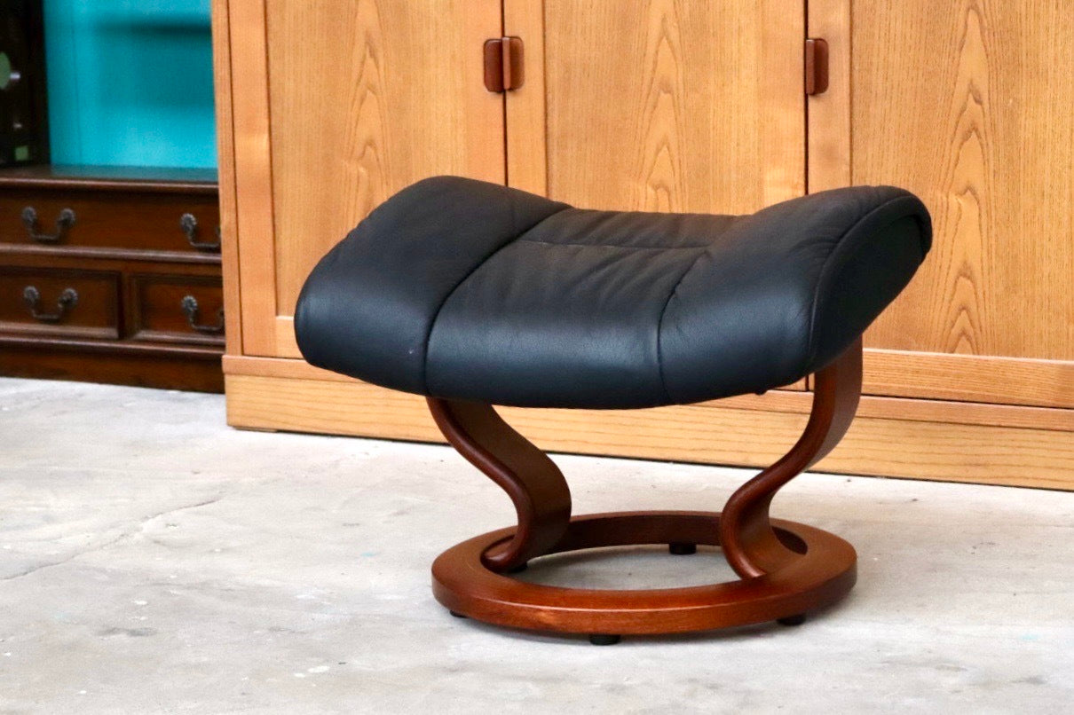 GMIK233B○EKORNES / エコーネス ストレスレス オットマン フットスツール 足置き 本革 ブラック 北欧 ノルウェー