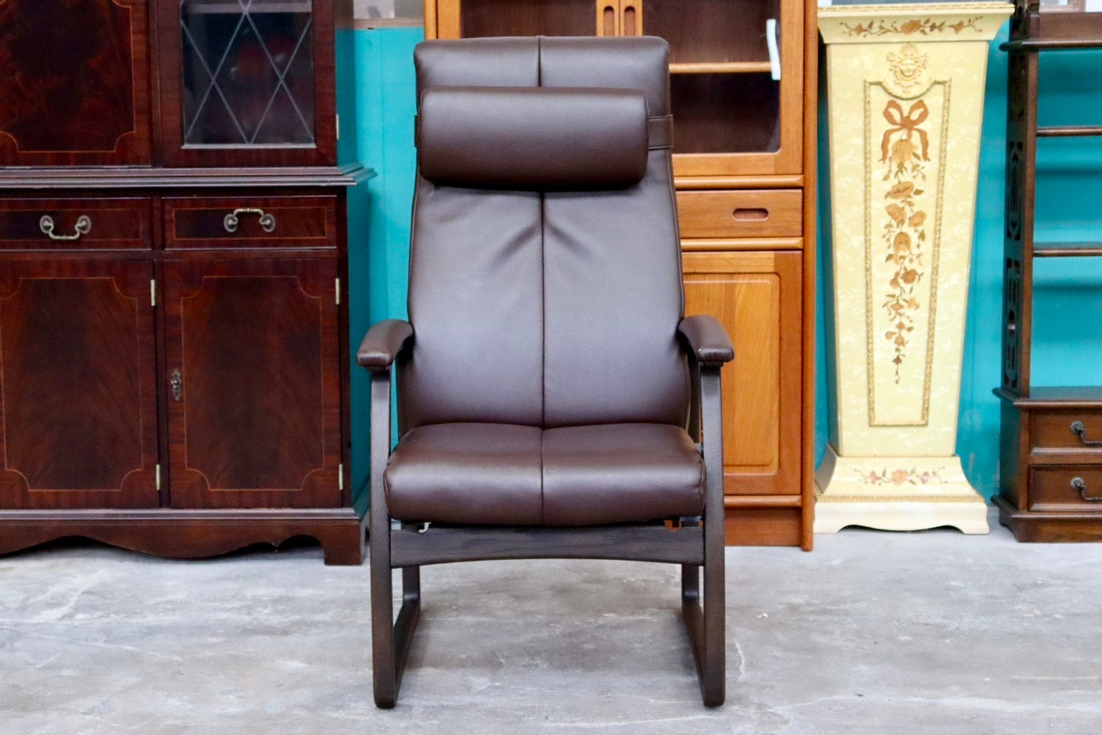 GMIS154A○冨士ファニチア / FUJI FURNITURE リクライニングチェア パーソナルチェア 椅子 アームチェア ハイバック 合皮