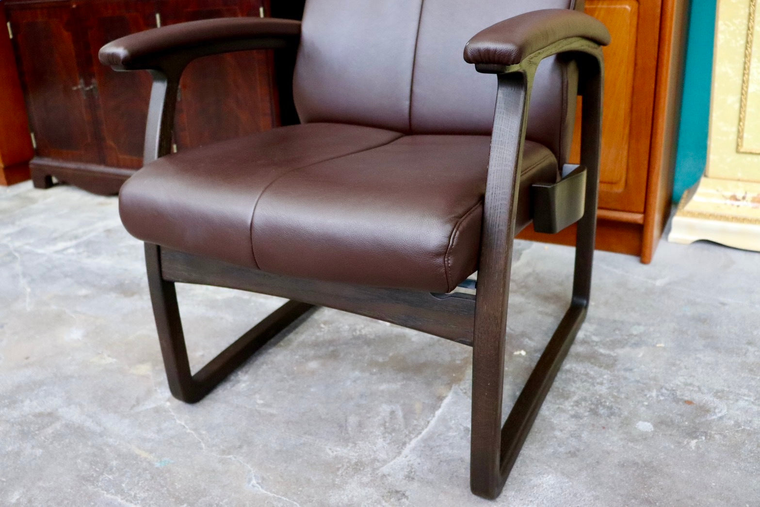 GMIS154A○冨士ファニチア / FUJI FURNITURE リクライニングチェア パーソナルチェア 椅子 アームチェア ハイバック 合皮