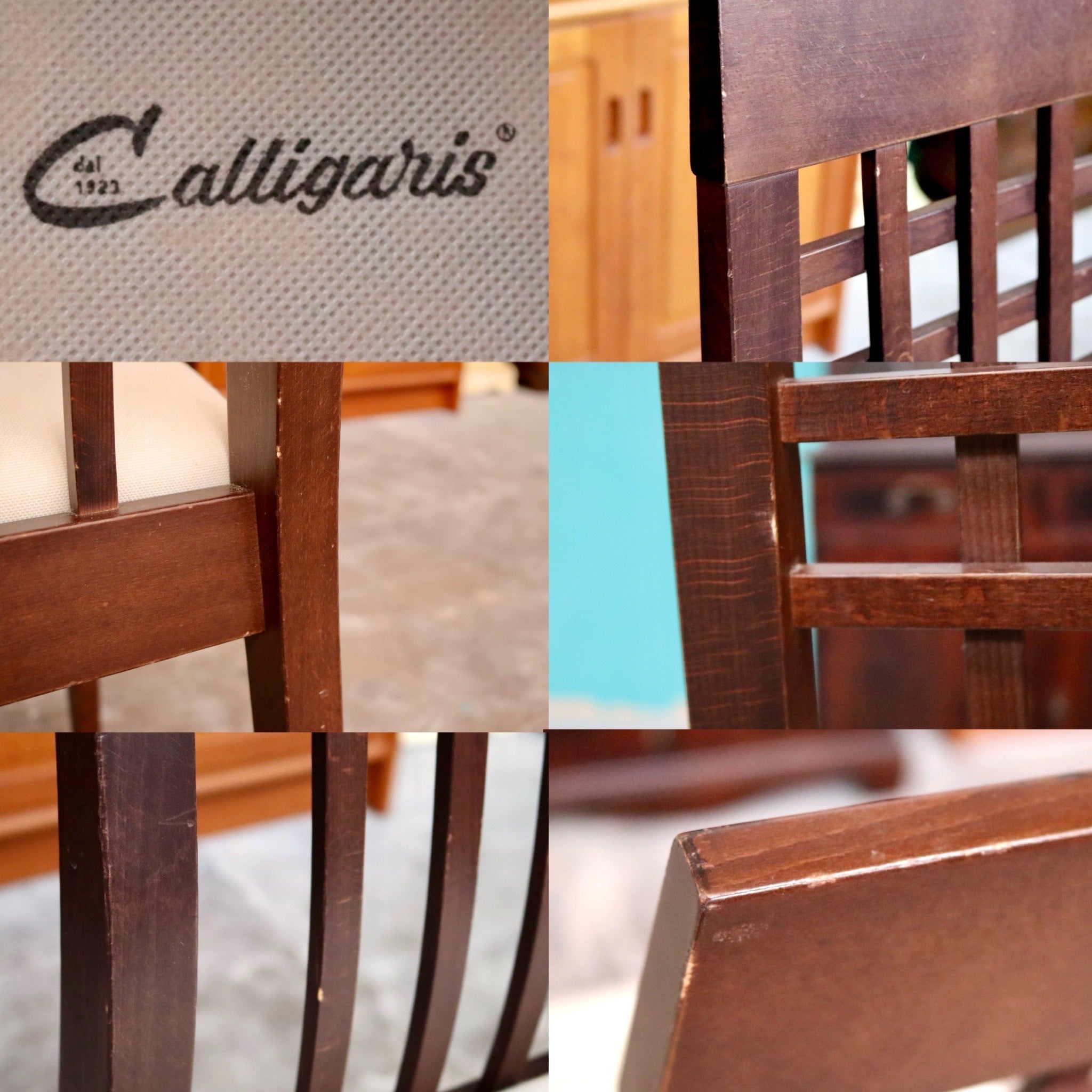 GMIK335○Calligaris / カリガリス ダイニングチェア アームレスチェア 椅子 ファブリック 木製 モダン イタリア