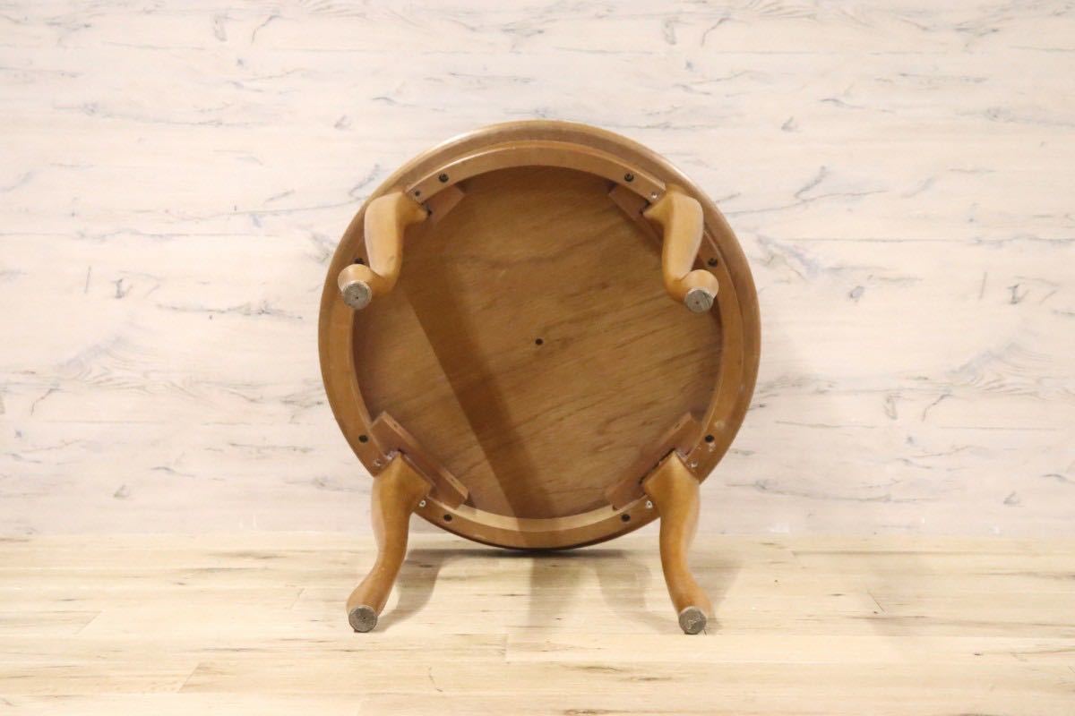 GMGS9○西洋 英国スタイル サイドテーブル ラウンドテーブル コーヒーテーブル ティーテーブル 木製 合皮 猫脚 アンティーク