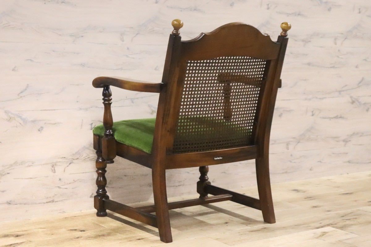 GMGN356C○karimoku / カリモク オールドカリモク コロニアル ラウンジチェア 椅子 シングルソファ ファブリック ベロア 木製フレーム
