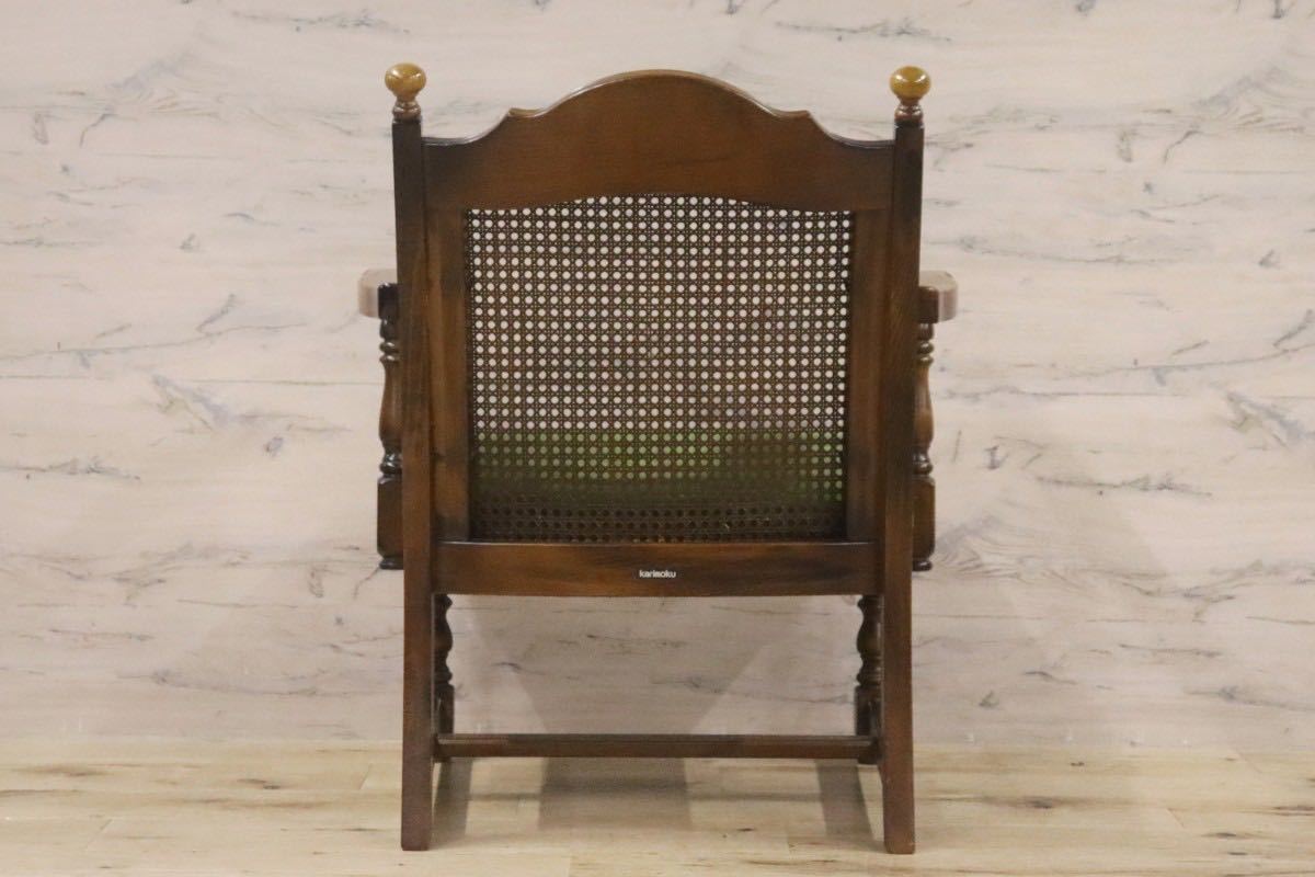 GMGN356C○karimoku / カリモク オールドカリモク コロニアル ラウンジチェア 椅子 シングルソファ ファブリック ベロア 木製フレーム