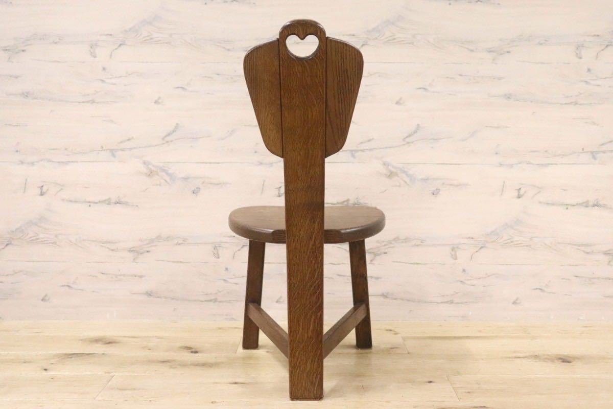 GMGT30○オランダ製 スモールチェア キッズチェア 椅子 飾り椅子 木製椅子 ダッチカントリー ハート オーク材 無垢