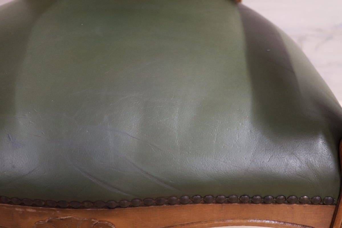 GMGK317B○イタリアヴィンテージ ヨーロピアン ヴェローナクラシック ダイニングチェア 革張り 猫脚 ヨーロッパ家具 アンティーク