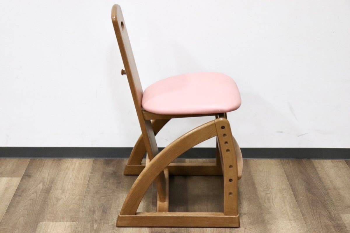 GMGK39○karimoku / カリモク キッズチェア 学習椅子 デスクチェア 椅子 高さ調整機能 ピンク 北欧スタイル 国産家具
