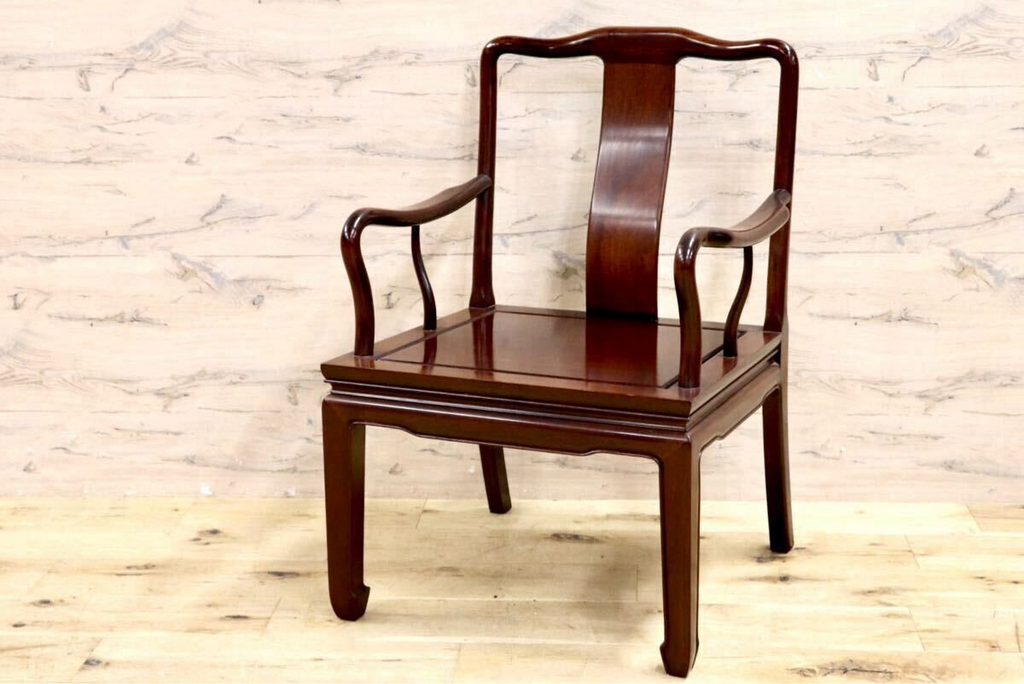 中国 唐木家具 花梨チェア 高級家具 アンティーク GMIK23D○唐木家具 ダイニングチェア 食卓椅子 アームチェア 花梨材