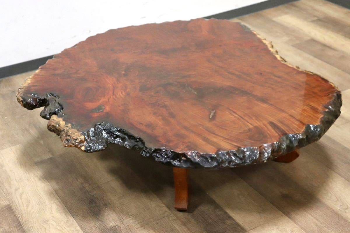 品切れ 花梨の一枚板長テーブル 座卓 座敷机 和室珍木天然木無垢材