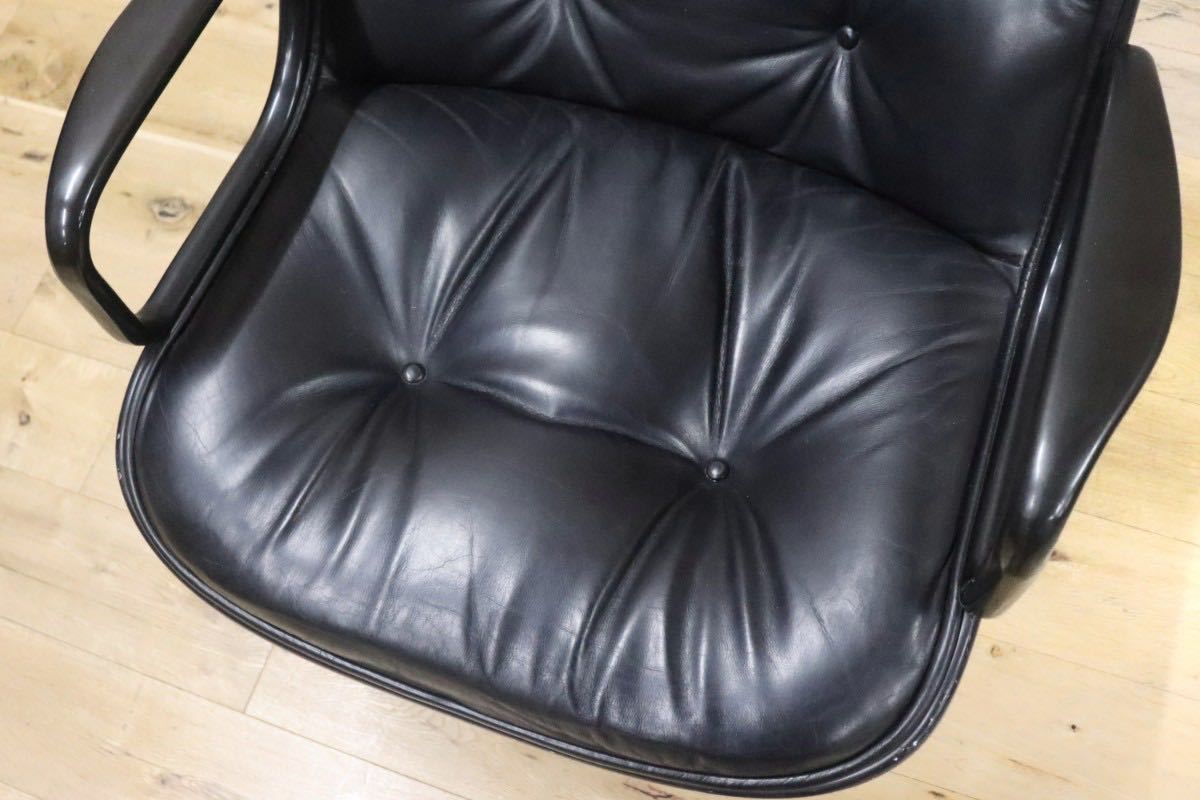 GMGN346H○Knoll / ノール ポロックチェア デスクチェア アームチェア 椅子 革張り 本革 ミッドセンチュリー モダン 名作 ヴィンテージ