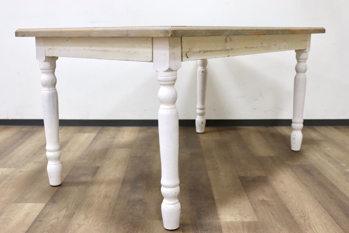 GMFN4○Colors Furniture カラフルサマーシャビーテーブル ダイニングテーブル 什器 飾り台 アンティーク調 定価約5.2万 展示品