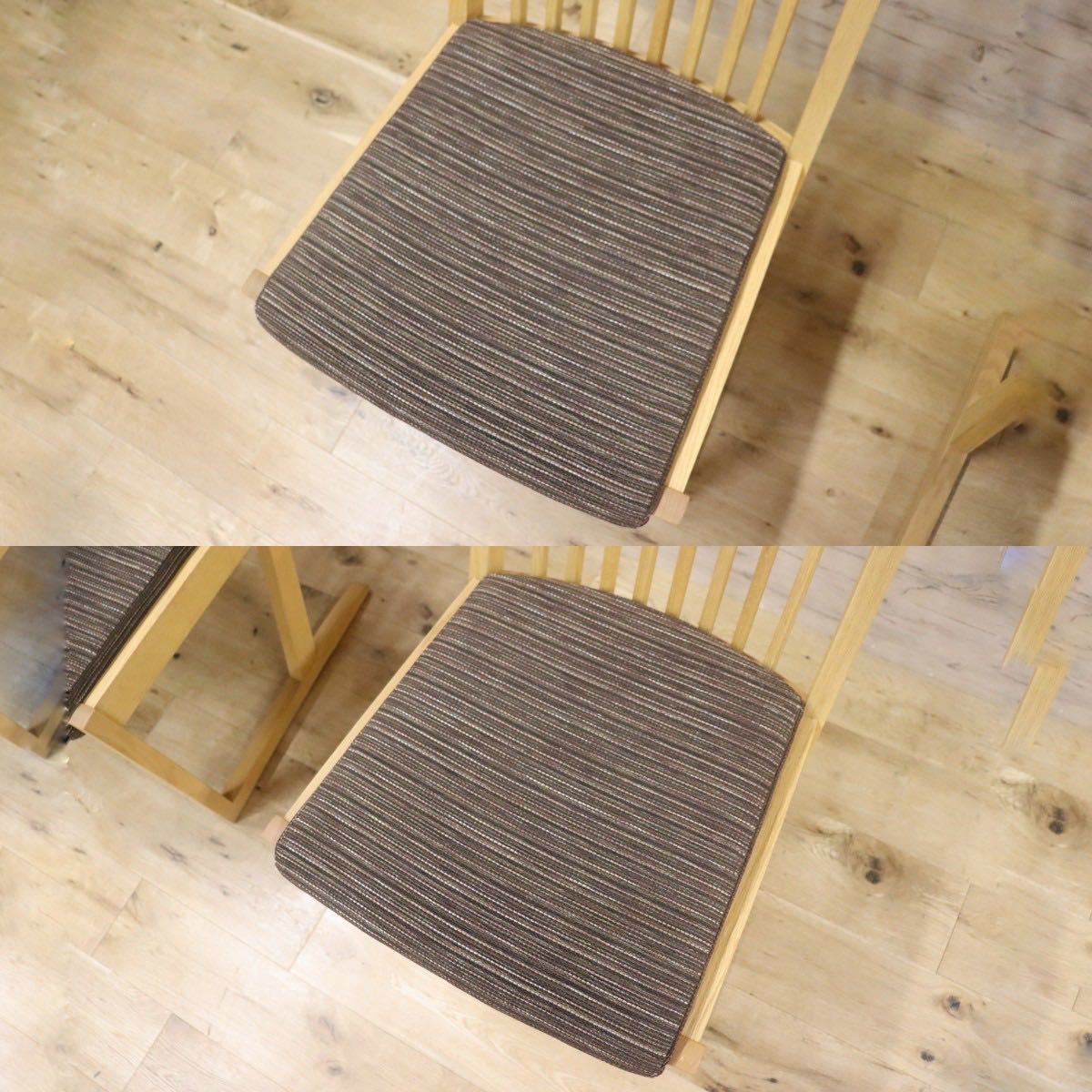 GMGN199B○柏木工 / KASHIWA ダイニングチェア サイドチェア 椅子 2脚セット 木製フレーム オーク材 ファブリック 定価約9万 展示品
