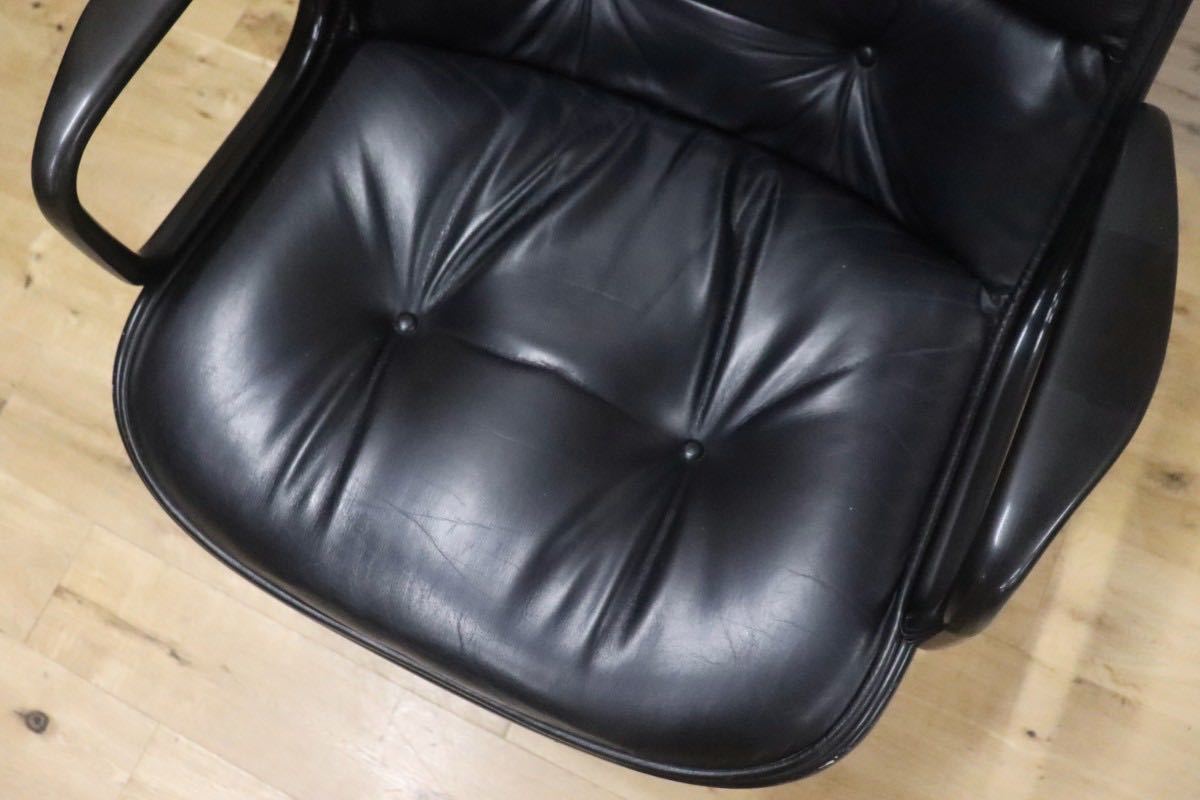GMGN346B○knoll / ノール ポロックチェア デスクチェア アームチェア 椅子 革張り 本革 ミッドセンチュリー モダン 名作 ヴィンテージ