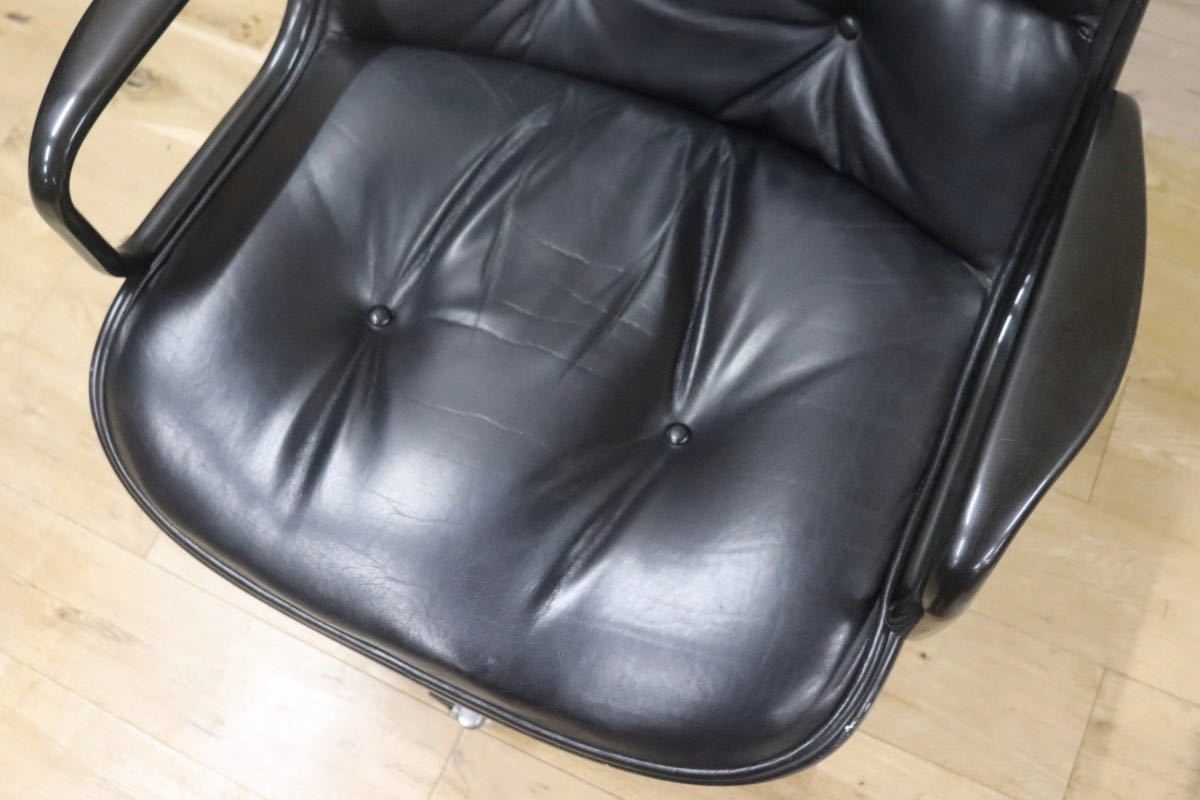 GMGN346F○Knoll / ノール ポロックチェア デスクチェア アームチェア 椅子 革張り 本革 ミッドセンチュリー モダン 名作 ヴィンテージ